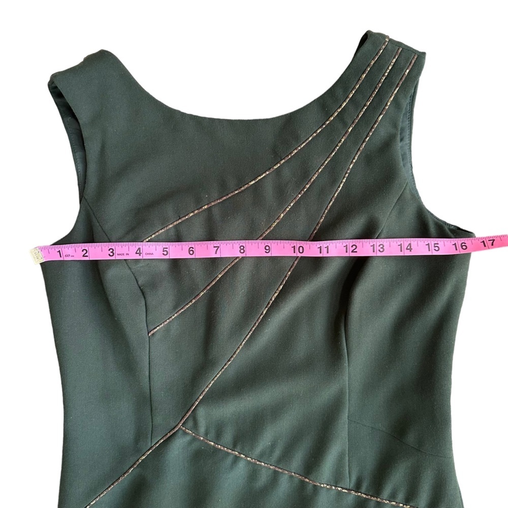 Ellen Tracy Sleeveless Sheath Midi Dress in Dark Green Size: 8 - Picture 7 of 12